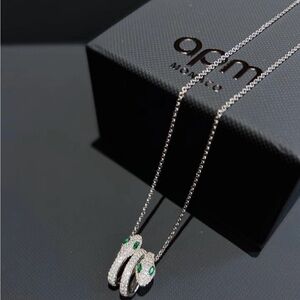 New APM Kaa Snake Sterling Silver Necklace Adjustable Length
